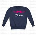 Load image into Gallery viewer, Embroidered Bow Design Jumper Sweatshirt
