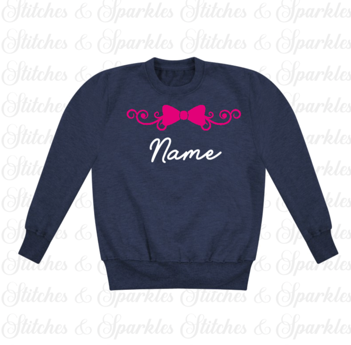 Embroidered Bow Design Jumper Sweatshirt