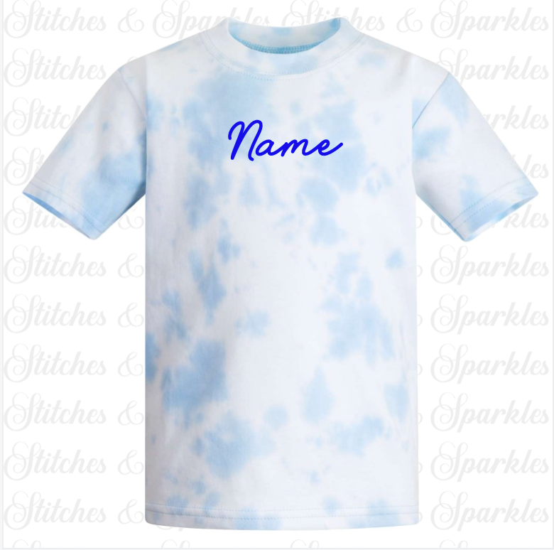 Embroidered Name Tie Dye T-shirt