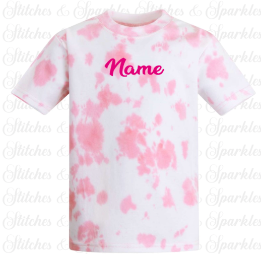 Embroidered Name Tie Dye T-shirt
