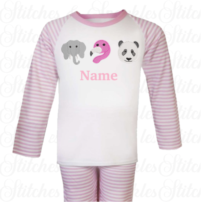 Embroidered Safari Animals Pyjamas