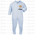 Load image into Gallery viewer, Embroidered Safari Animal - Button Up Sleepsuit Romper
