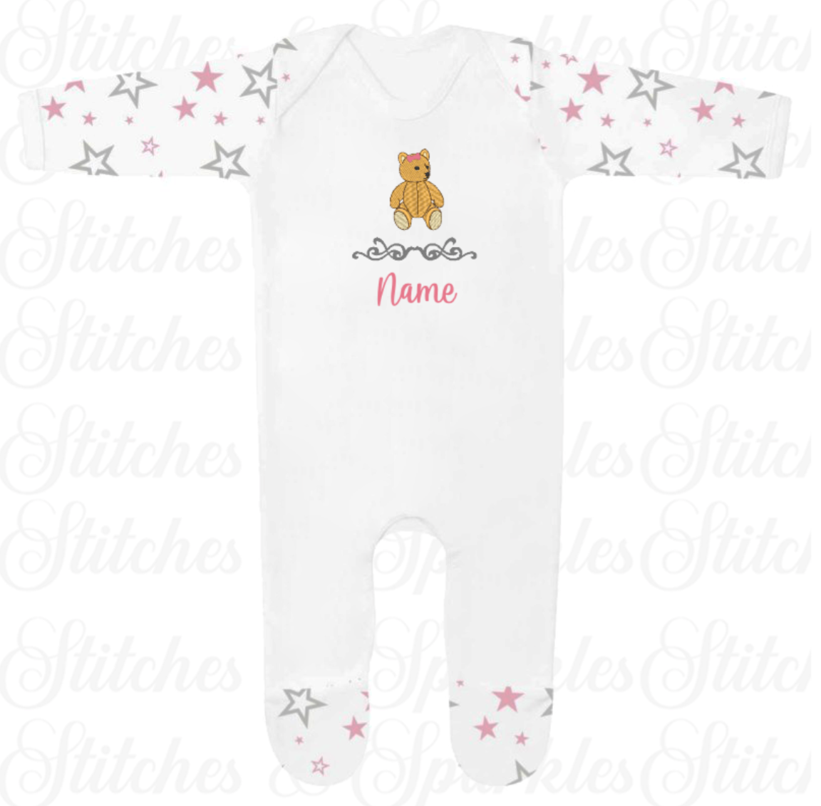Embroidered Teddy Bear - Romper