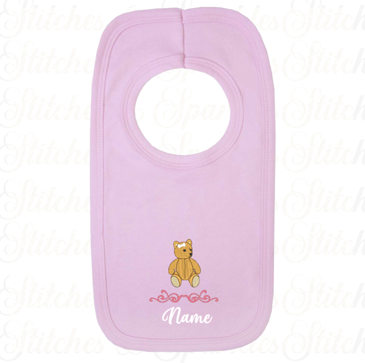 Embroidered Teddy Bear - Bib