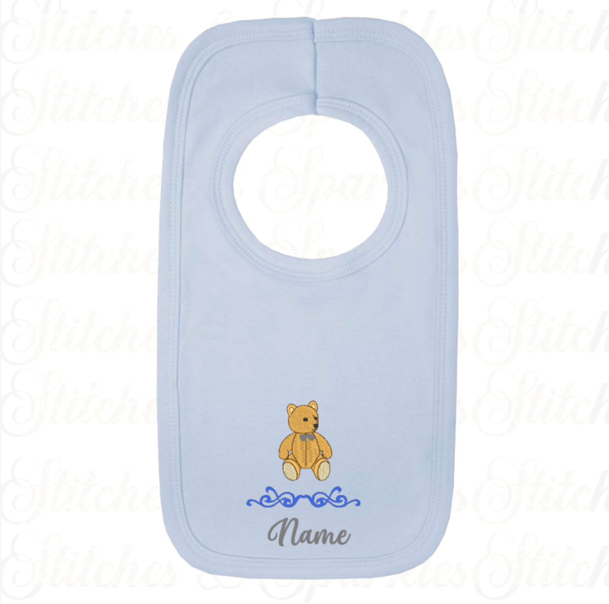 Embroidered Teddy Bear - Bib