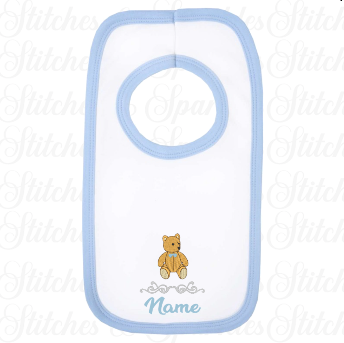 Embroidered Teddy Bear - Bib