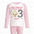 Load image into Gallery viewer, Embroidered Cocomelon JJ Birthday Eve Pyjamas

