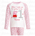 Load image into Gallery viewer, Embroidered Peppa Pig / George Pig Birthday Eve Pyjamas
