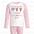 Load image into Gallery viewer, Embroidered Safari Birthday Animal Pyjamas
