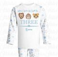 Load image into Gallery viewer, Embroidered Safari Birthday Animal Pyjamas
