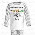 Load image into Gallery viewer, Embroidered Safari Birthday Animal Pyjamas
