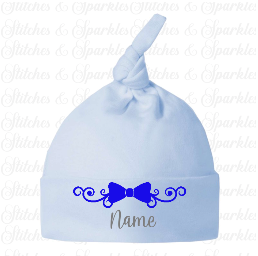 Embroidered Bow Knotted Baby Hats