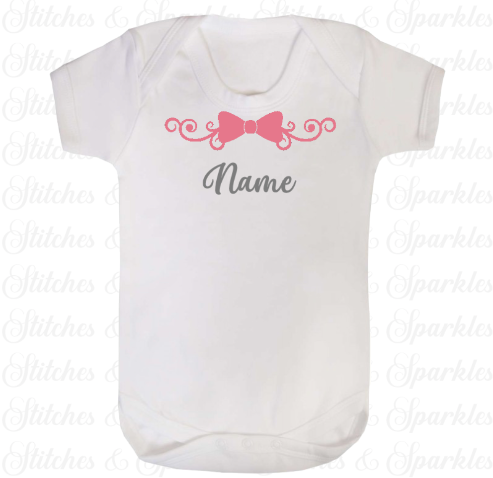 Embroidered Bow Baby Vest