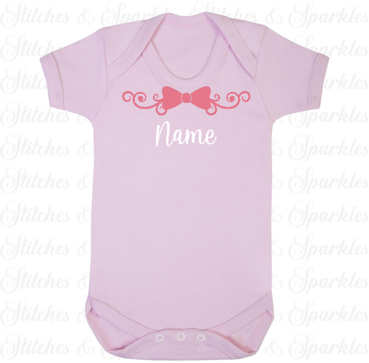 Embroidered Bow Baby Vest