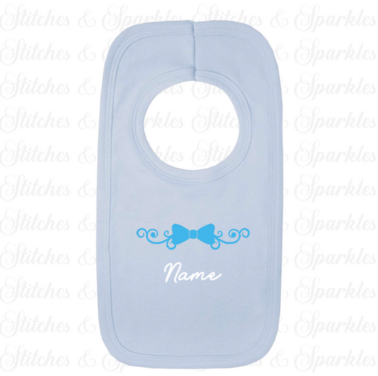 Embroidered Bow Design Bib
