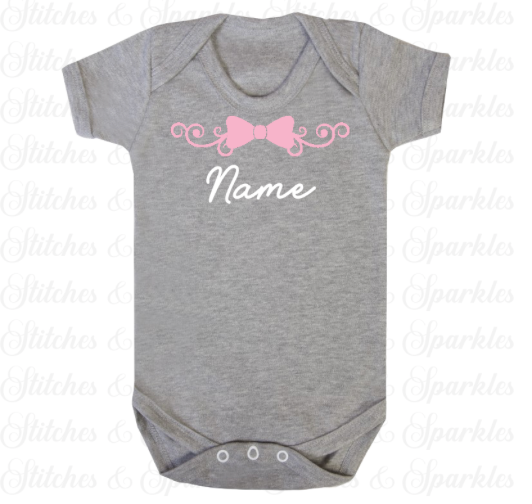 Embroidered Bow Baby Vest