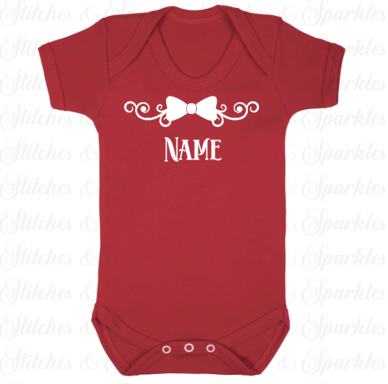 Embroidered Bow Baby Vest