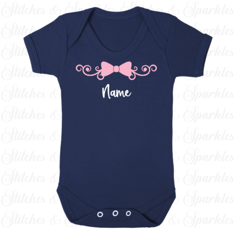 Embroidered Bow Baby Vest