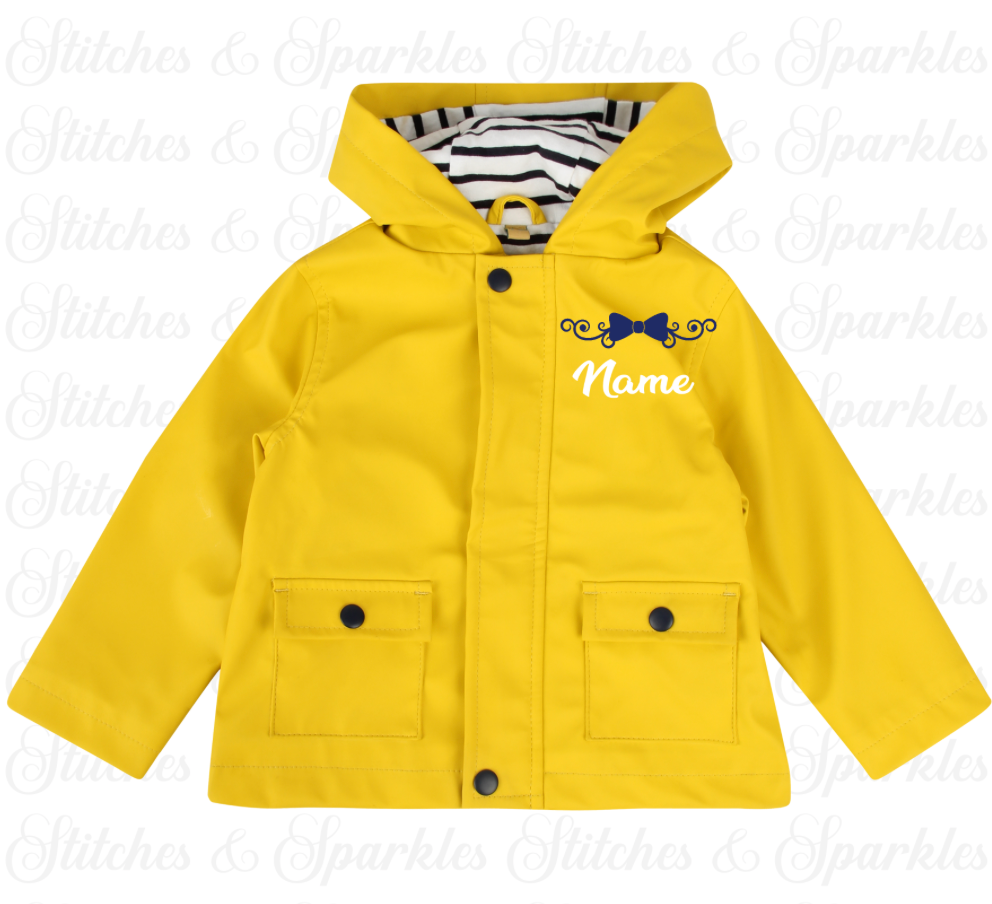 Embroidered Bow Rain Jacket / Coat