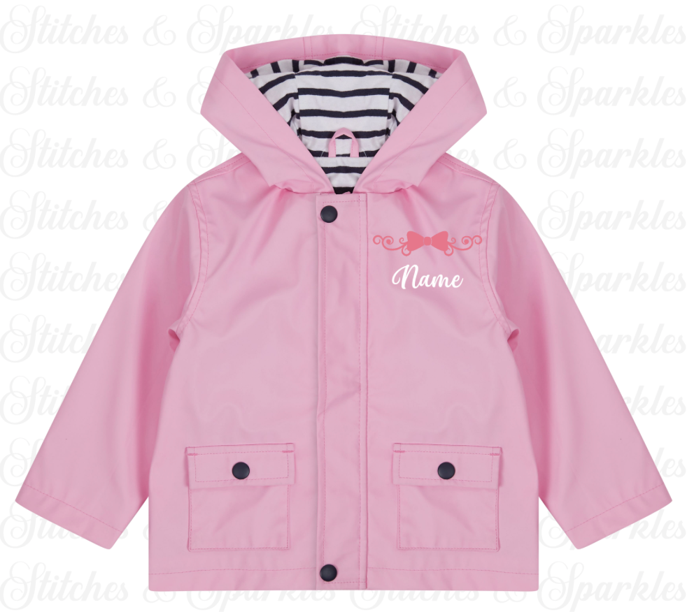 Embroidered Bow Rain Jacket / Coat