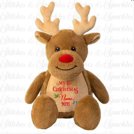 Embroidered Merry / My First Festive Christmas Large Soft Toy