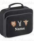 Load image into Gallery viewer, Embroidered Lunch Cooler Bag - Safari Animals
