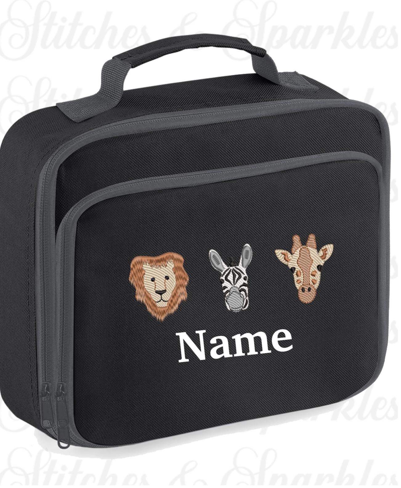 Embroidered Lunch Cooler Bag - Safari Animals