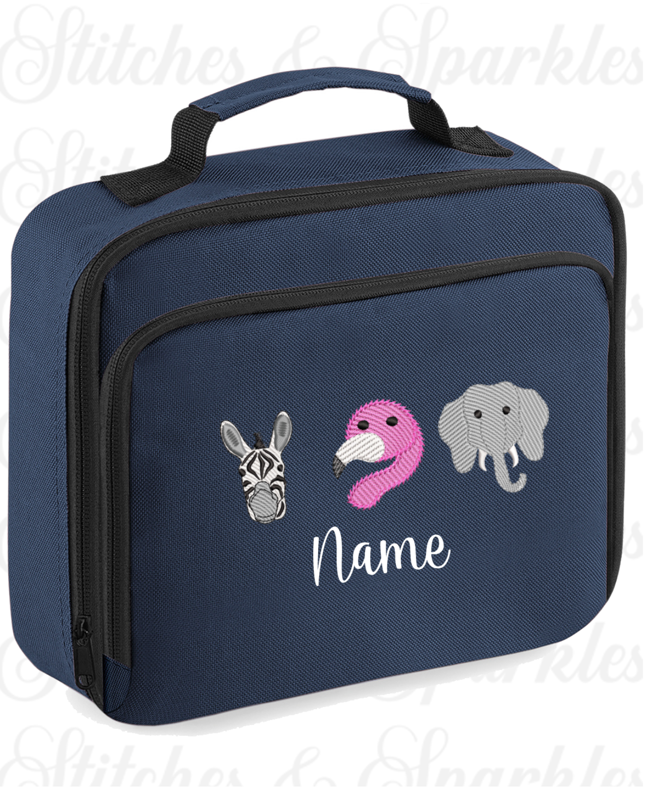 Embroidered Lunch Cooler Bag - Safari Animals