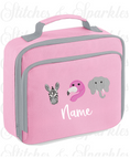 Load image into Gallery viewer, Embroidered Lunch Cooler Bag - Safari Animals
