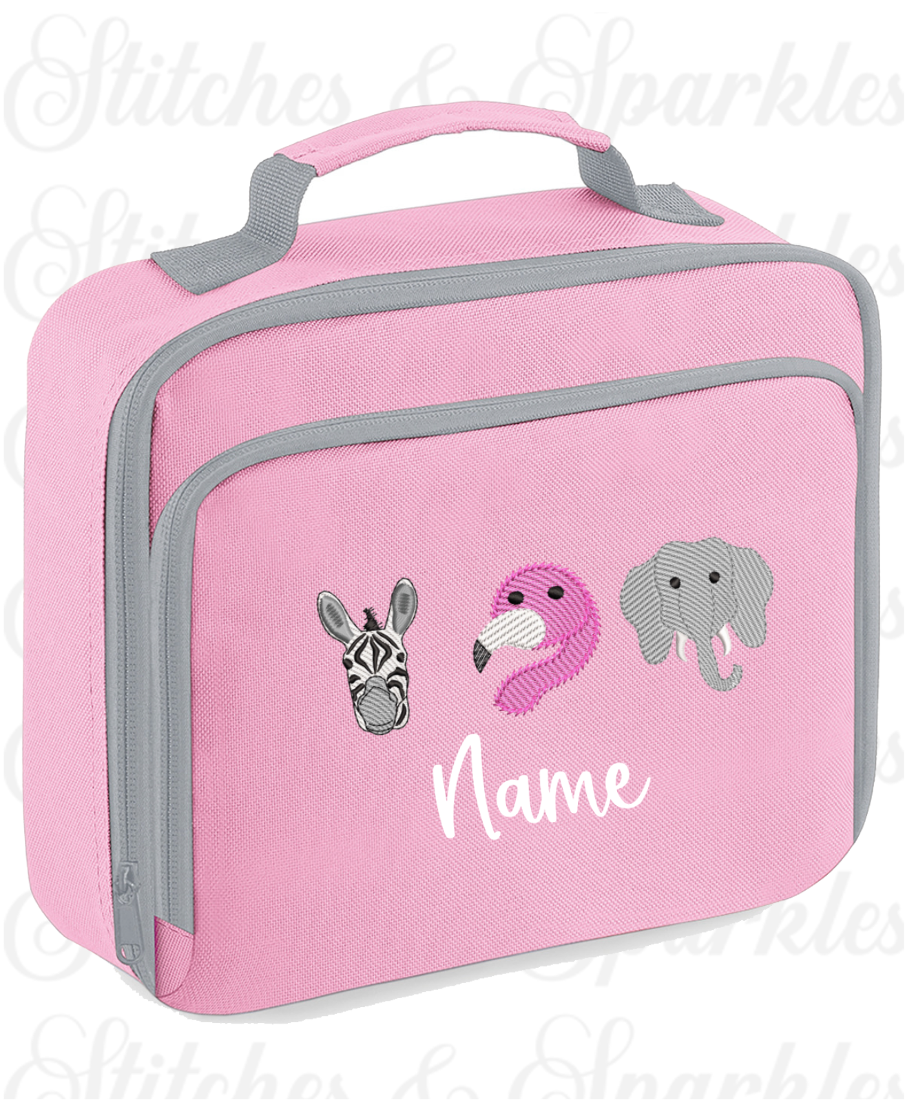 Embroidered Lunch Cooler Bag - Safari Animals