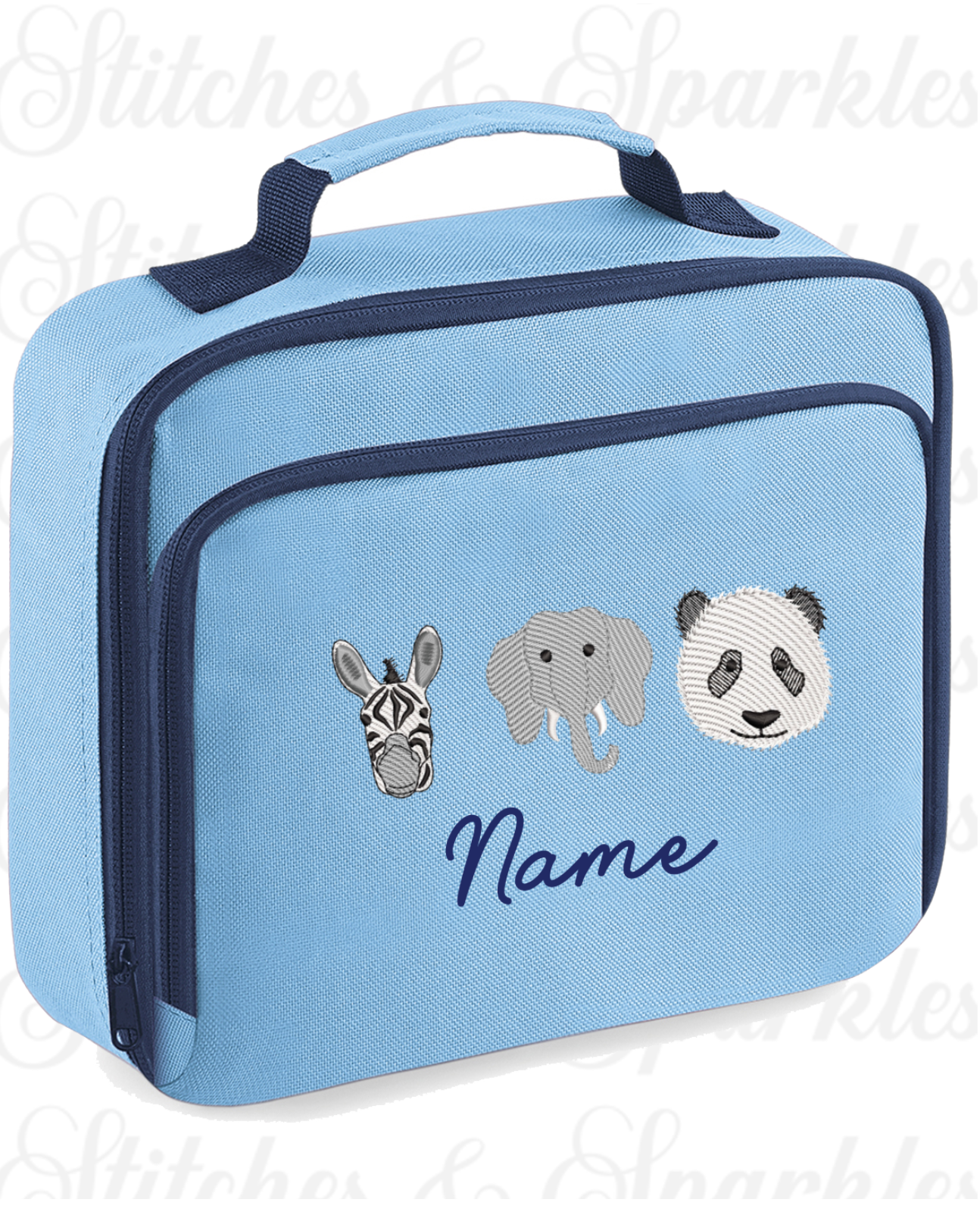 Embroidered Lunch Cooler Bag - Safari Animals