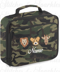 Load image into Gallery viewer, Embroidered Lunch Cooler Bag - Safari Animals
