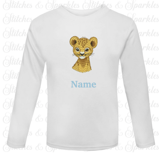 Embroidered Safari Animals Short / Long Sleeve T-shirt
