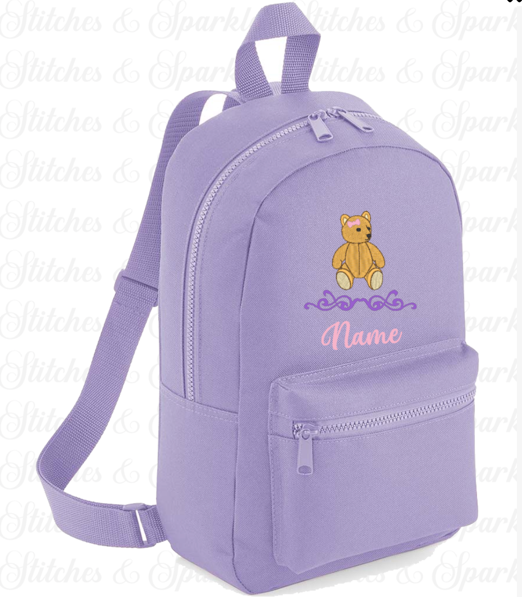 Embroidered Backpack - Teddy Bear