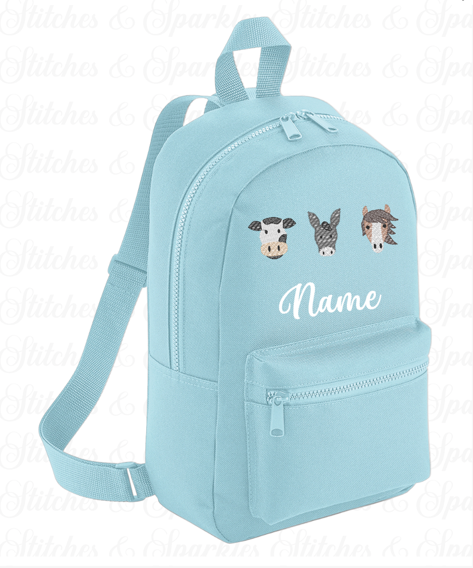 Embroidered Farm Animals Backpack