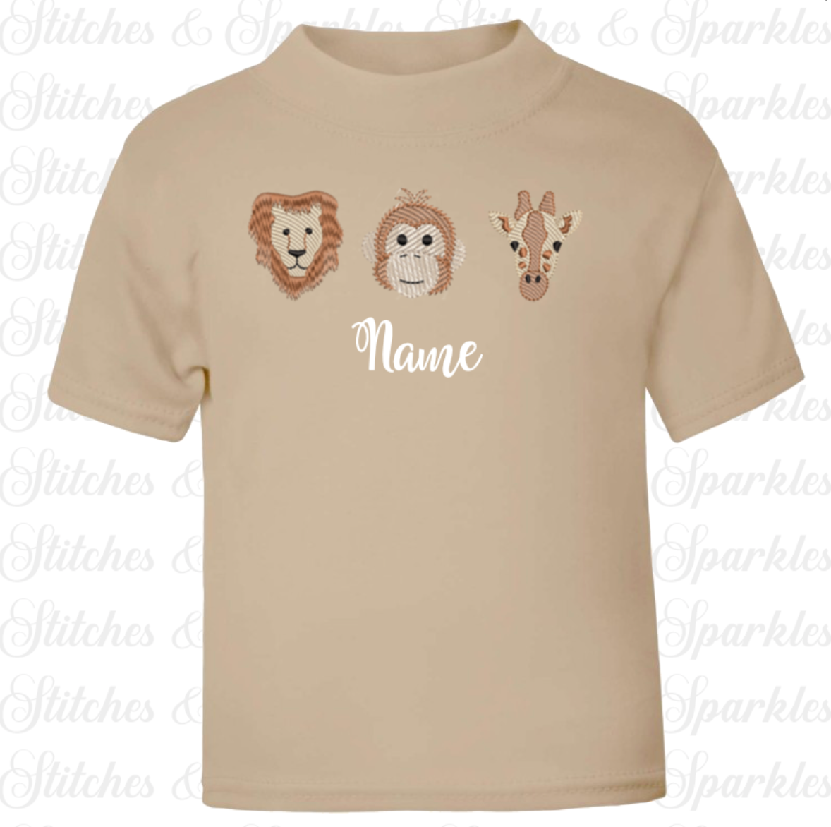 Embroidered Safari Animals T-shirt