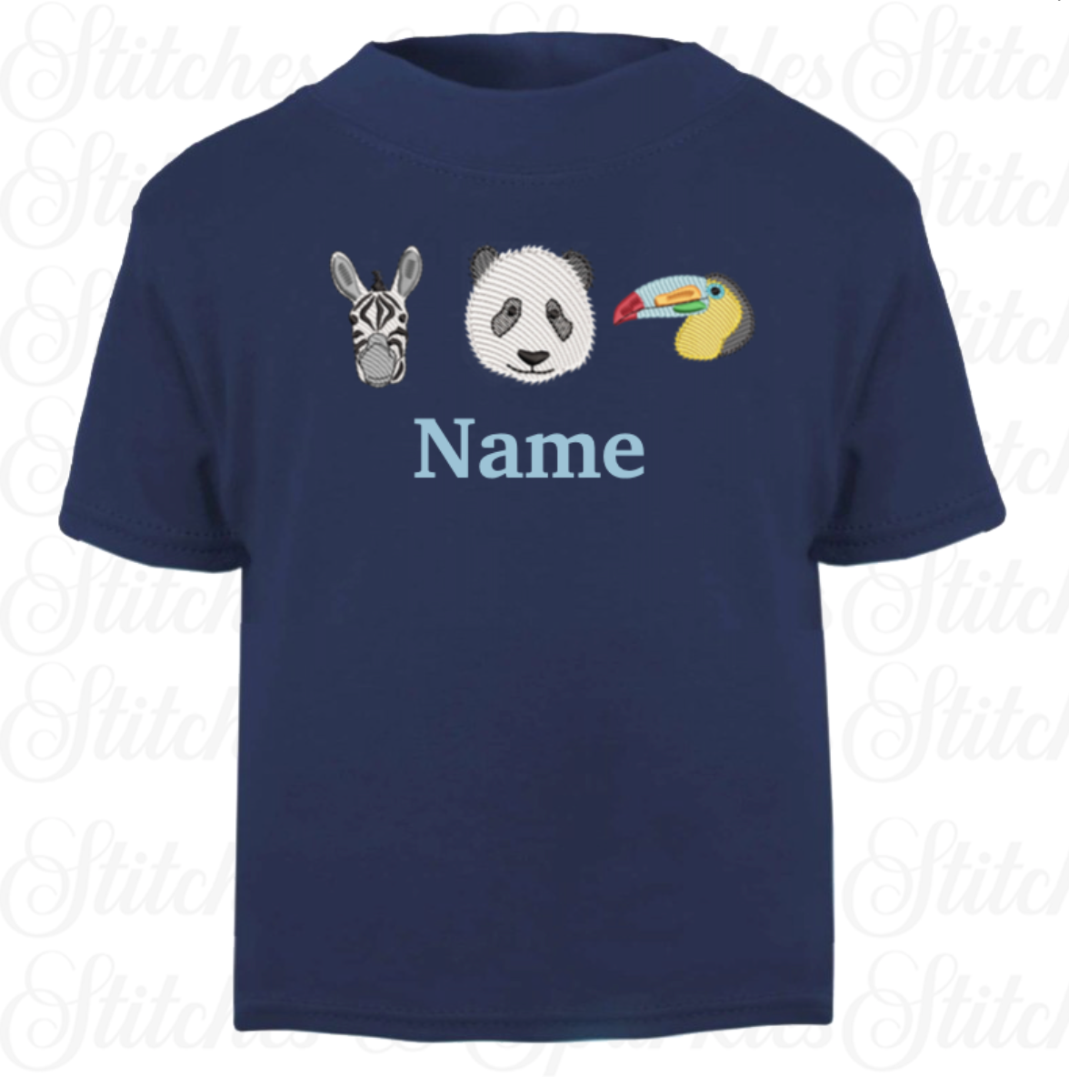 Embroidered Safari Animals T-shirt