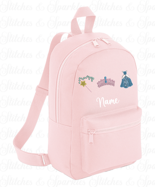 Embroidered Mini Princess Trio Backpack