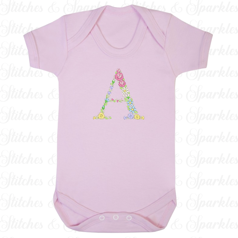 Embroidered Floral Initial Vest