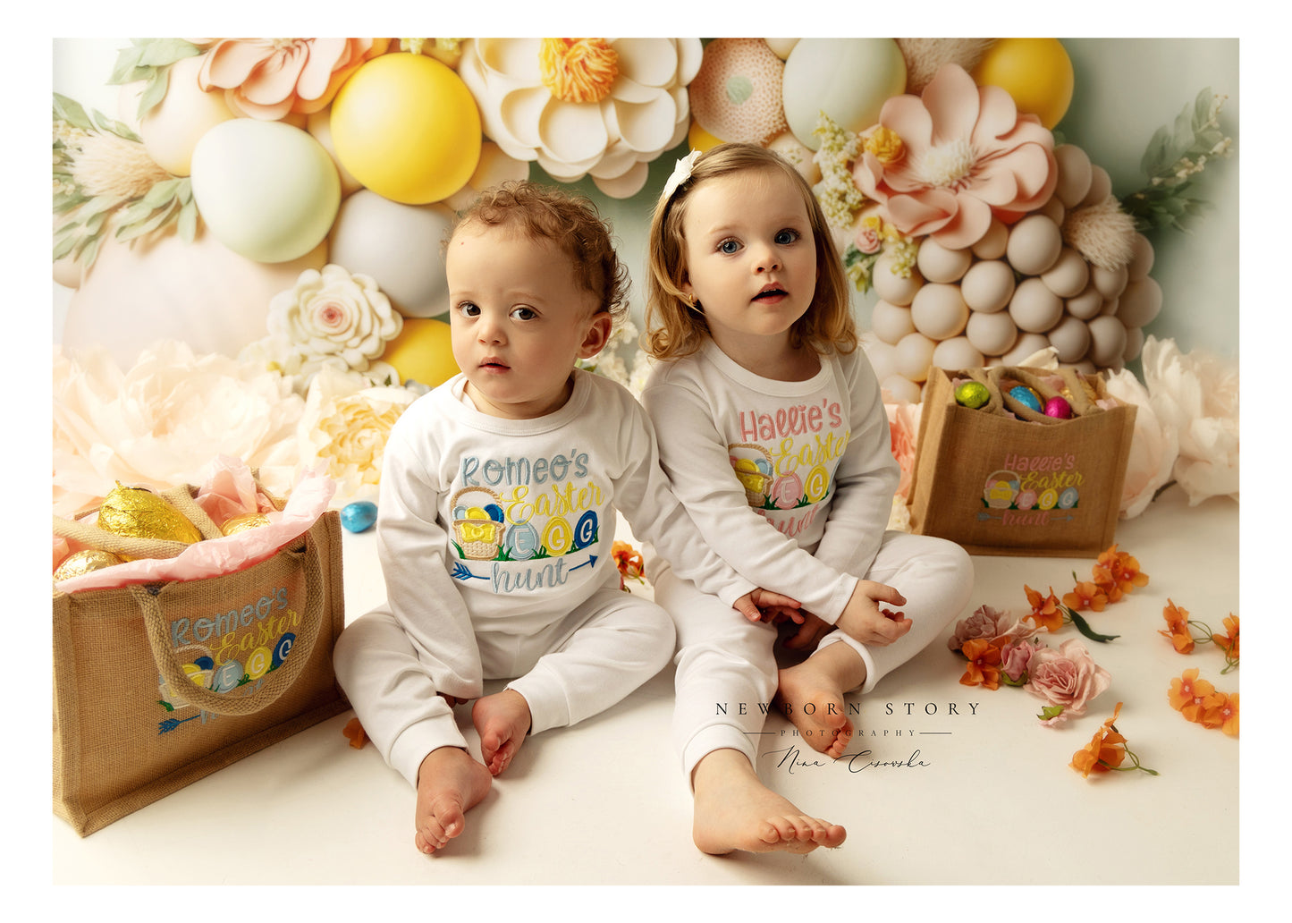 Embroidered Easter egg hunt Lounge Set