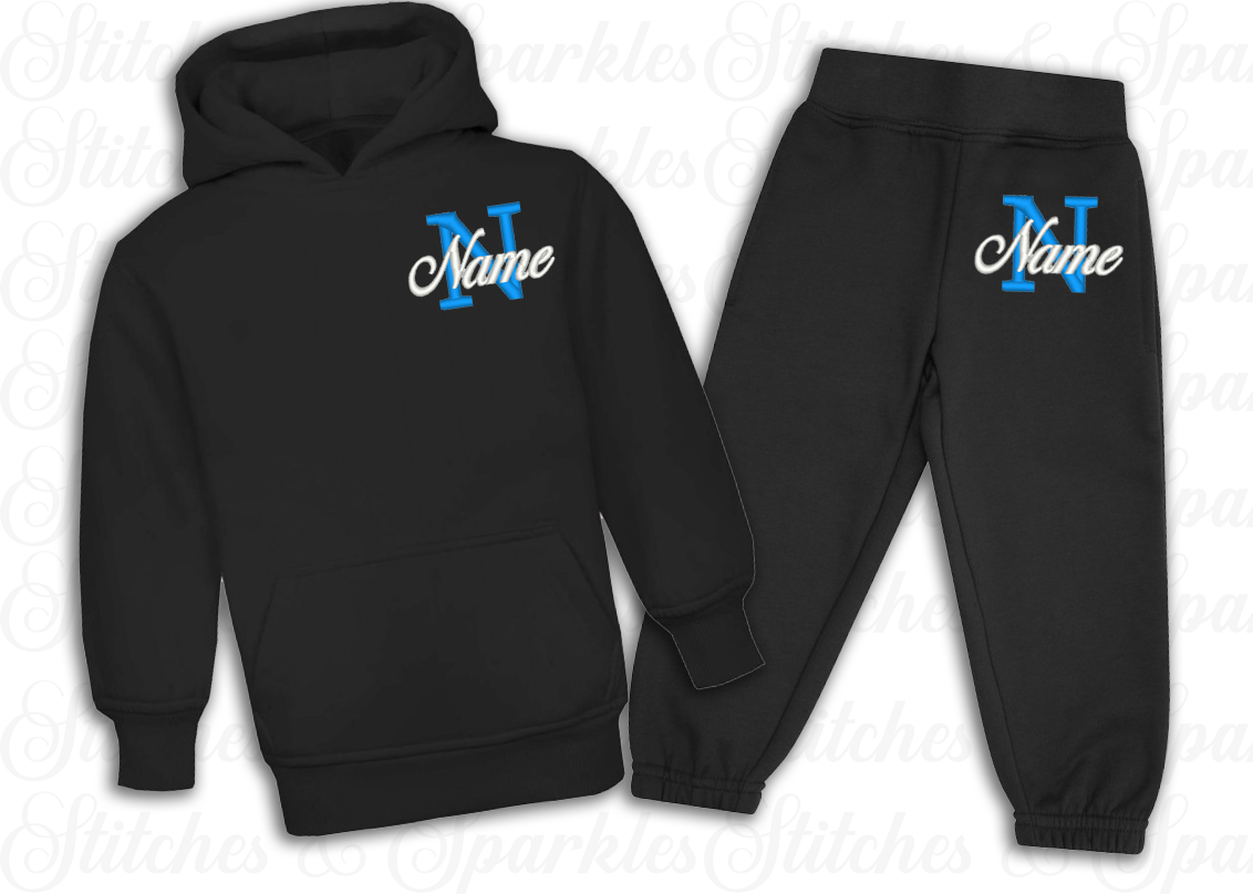 Hoodie & Joggers - Embroidered Initial & Name