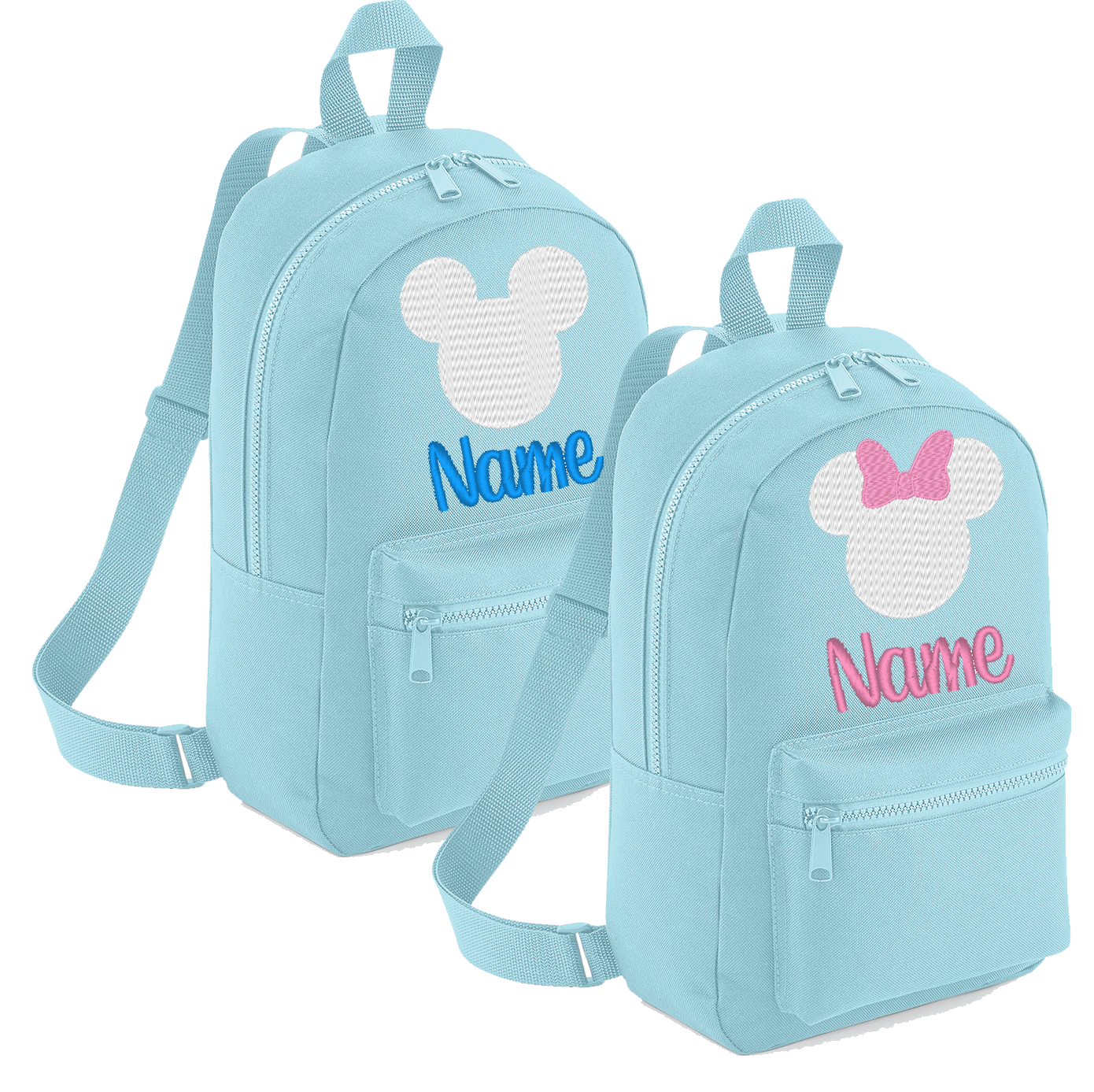 Embroidered Minnie Mickey Mouse Backpack Stitches Sparkles