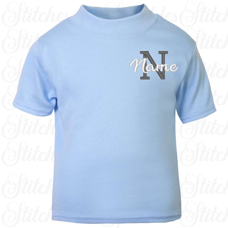 Embrodiered T-shirt Initial & Name