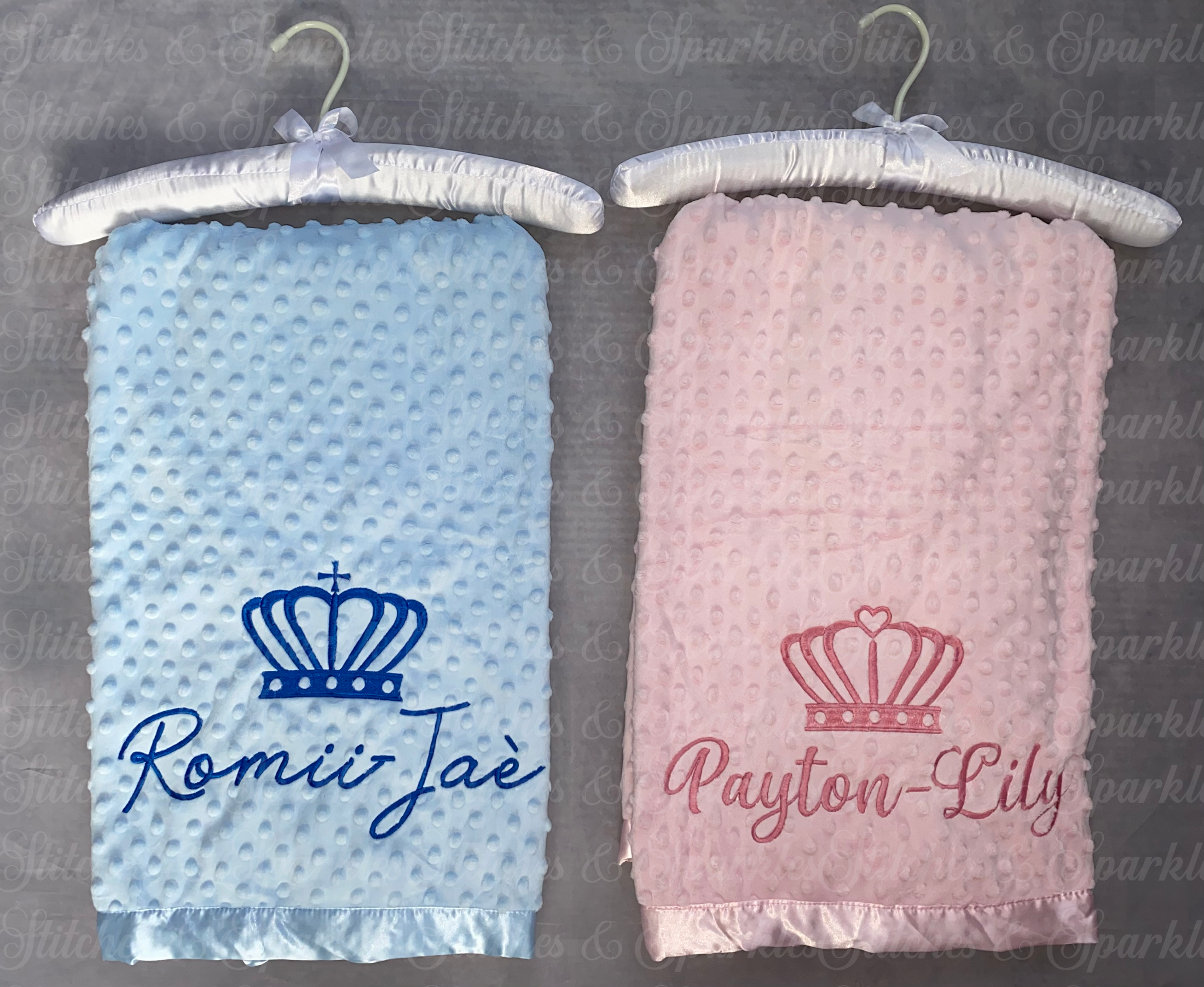 Embroidered Crown Luxury Dimple Blanket