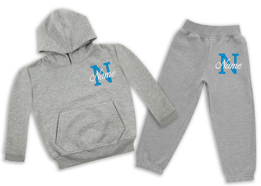 Hoodie & Joggers - Embroidered Initial & Name