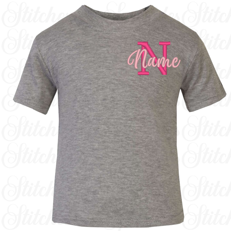 Embrodiered T-shirt Initial & Name