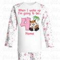 Load image into Gallery viewer, Embroidered Birthday Safari Zoo Animal Pyjamas
