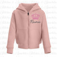Load image into Gallery viewer, Embroidered Zip Up Hoodie Jacket - Crown Design
