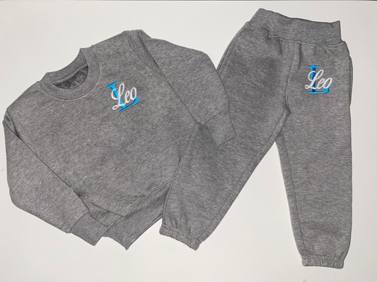 Sweatshirt & Joggers - Embroidered Initial & Name