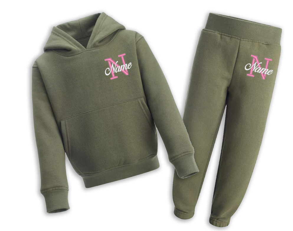 Hoodie & Joggers - Embroidered Initial & Name